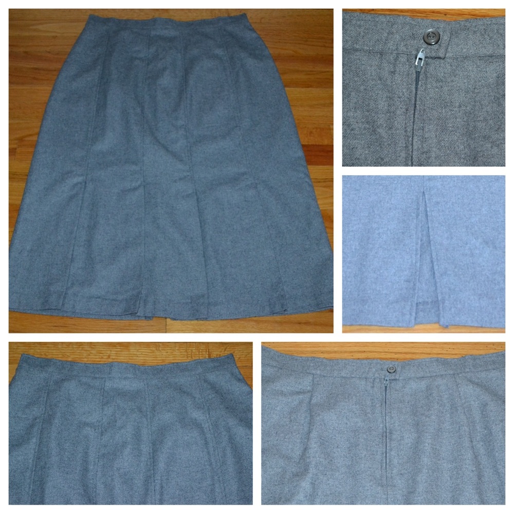 Women’s vintage unbranded gray wool skirt, size 34 (XL/18)